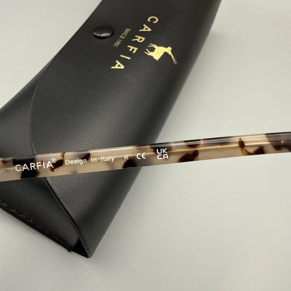 Carfia Ca5395 Authentic tortoise Italian Sunglasses 46-23-145 & Case & Cloth NWT